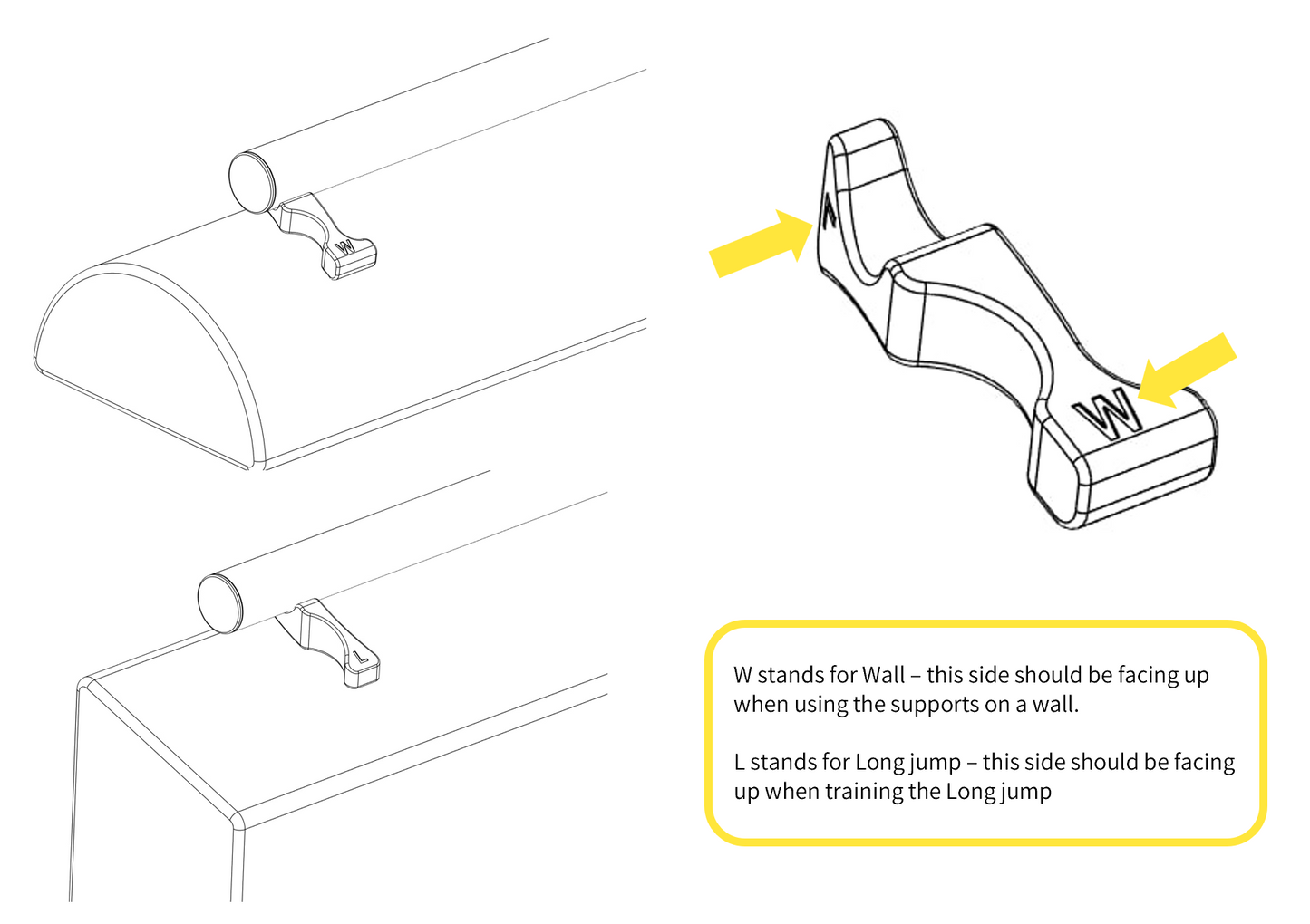 Clear Jump Bar - Supports included